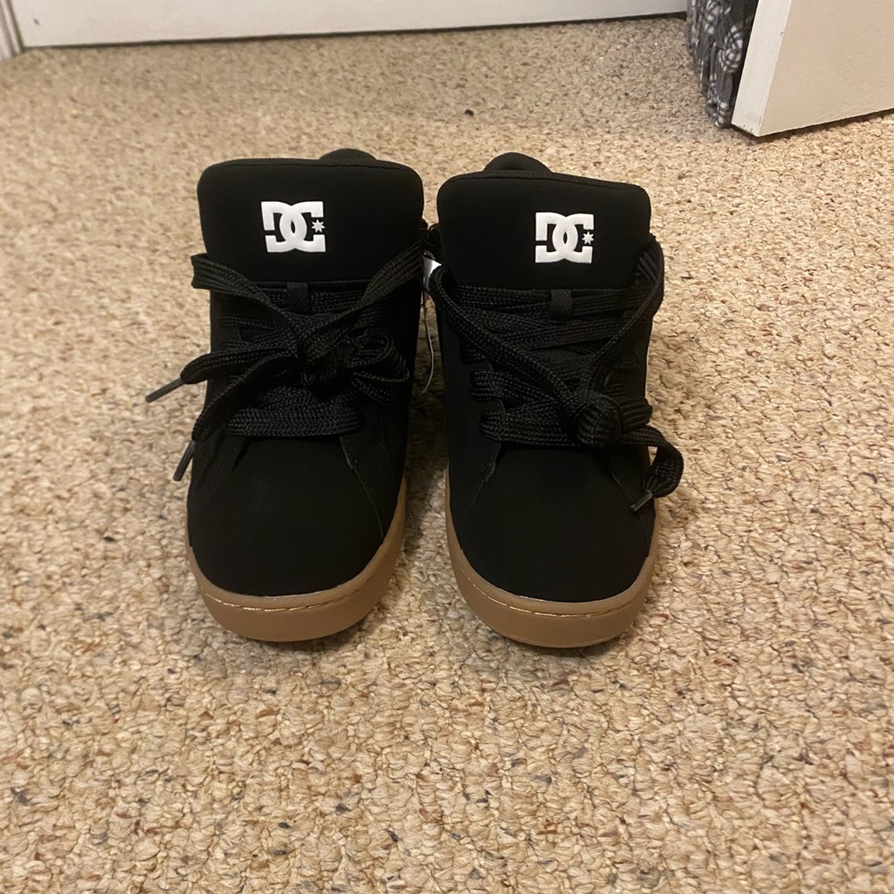 DC Black Sneakers with Brown Sole